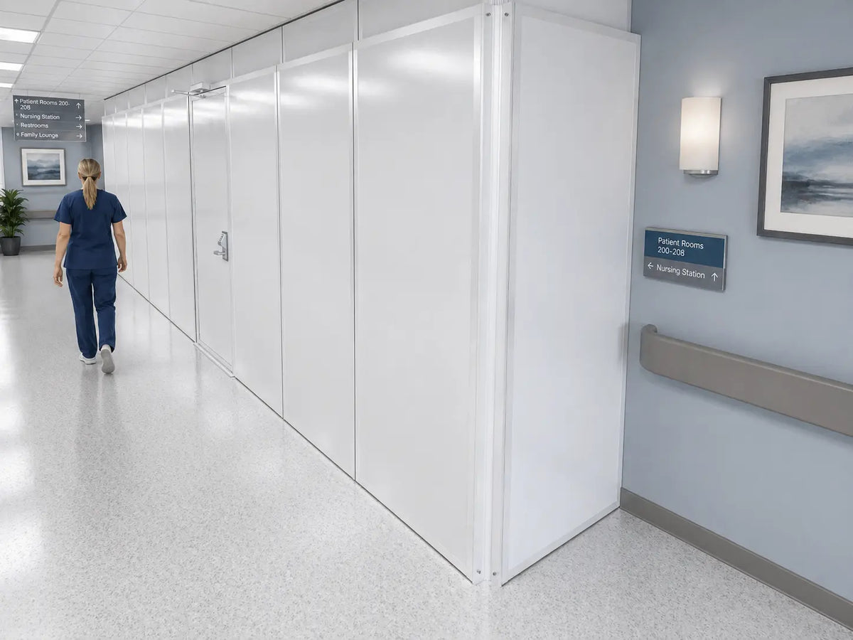 A Rapid Room anteroom installed in an occupied hospital corridor