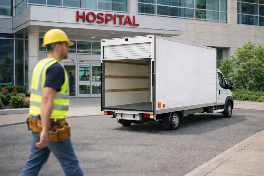 ICRA containment wall delivery truck